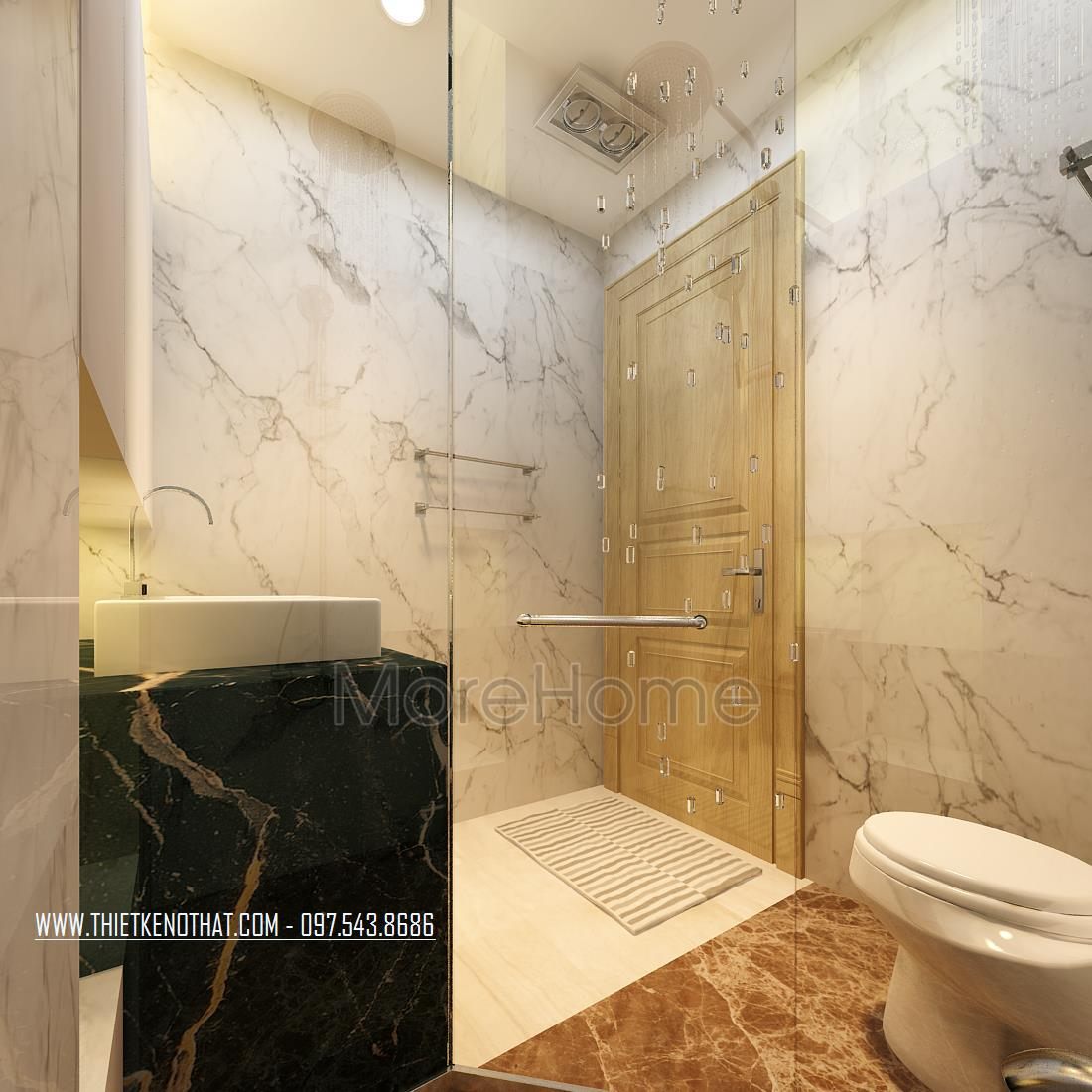 Thiết kế nội thất phòng tắm nhà phố Long Biên